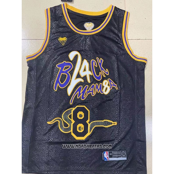 Camiseta Los Angeles Lakers Kobe Bryant #8 Black Mamba Snakeskin Negro